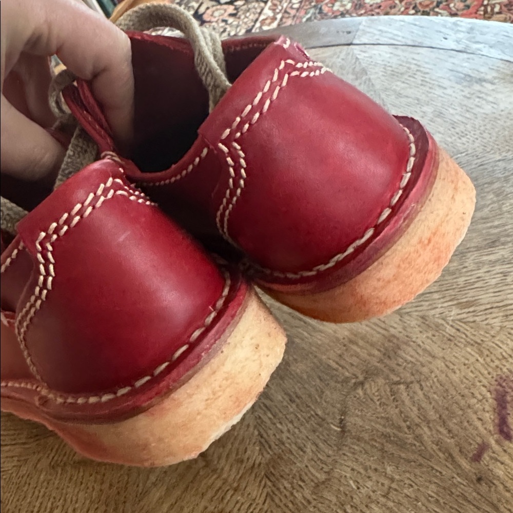 DUCKFEET Fyn Lace Up Shoes Red Leather Granate 39 8.5 9 - Picture 8 of 9